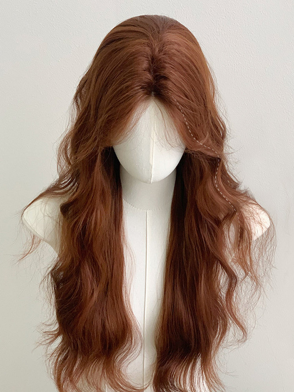 28" Chestnut Brown Wavy Fashion Synthetic Hair Wig QS022