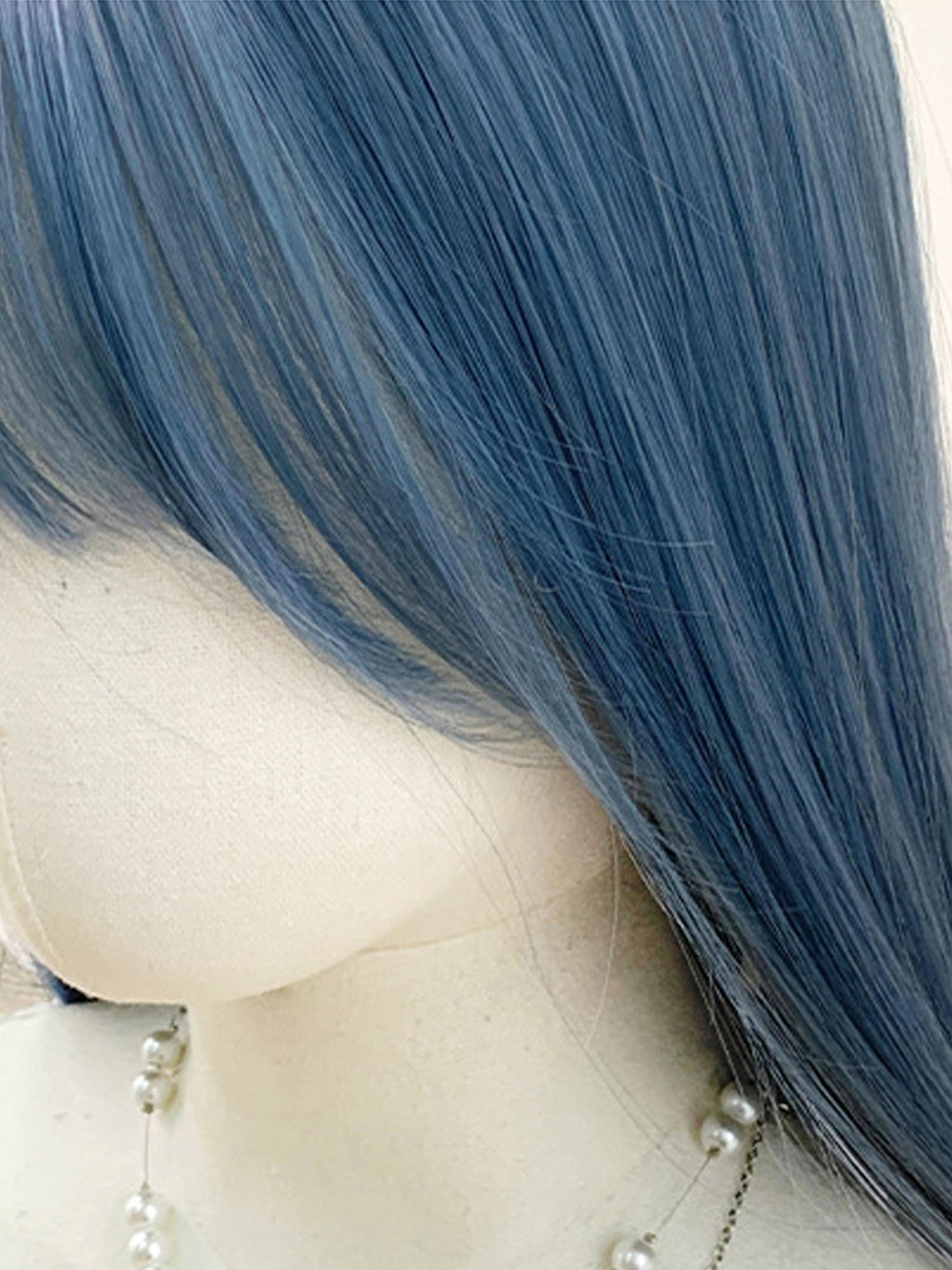 26" Blue Straight Fashion Synthetic Hair Wig QS027