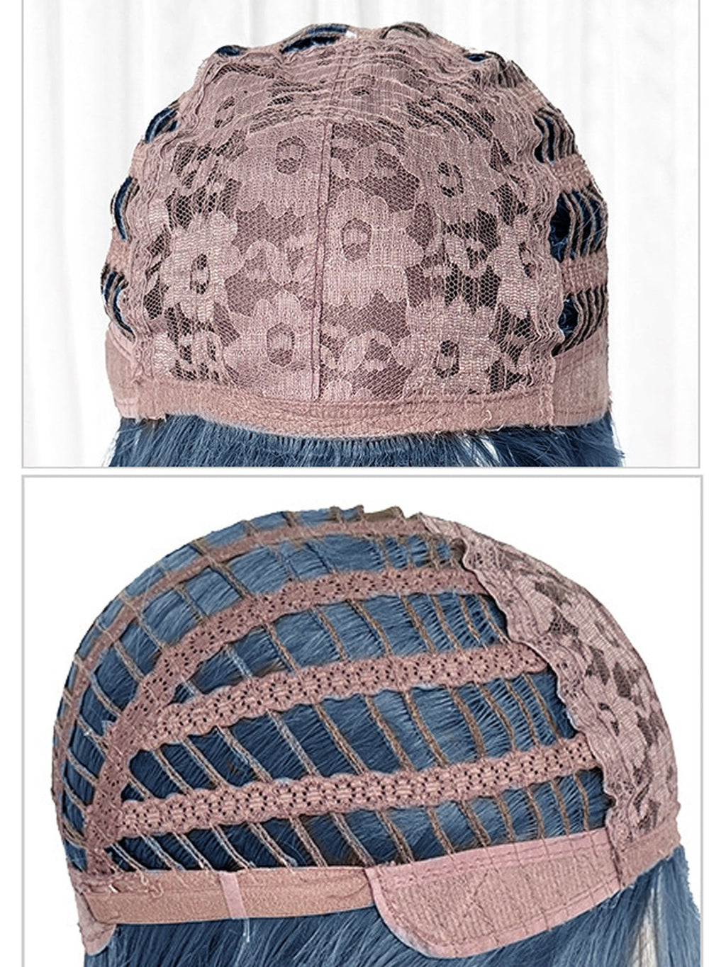 26" Blue Straight Fashion Synthetic Hair Wig QS027