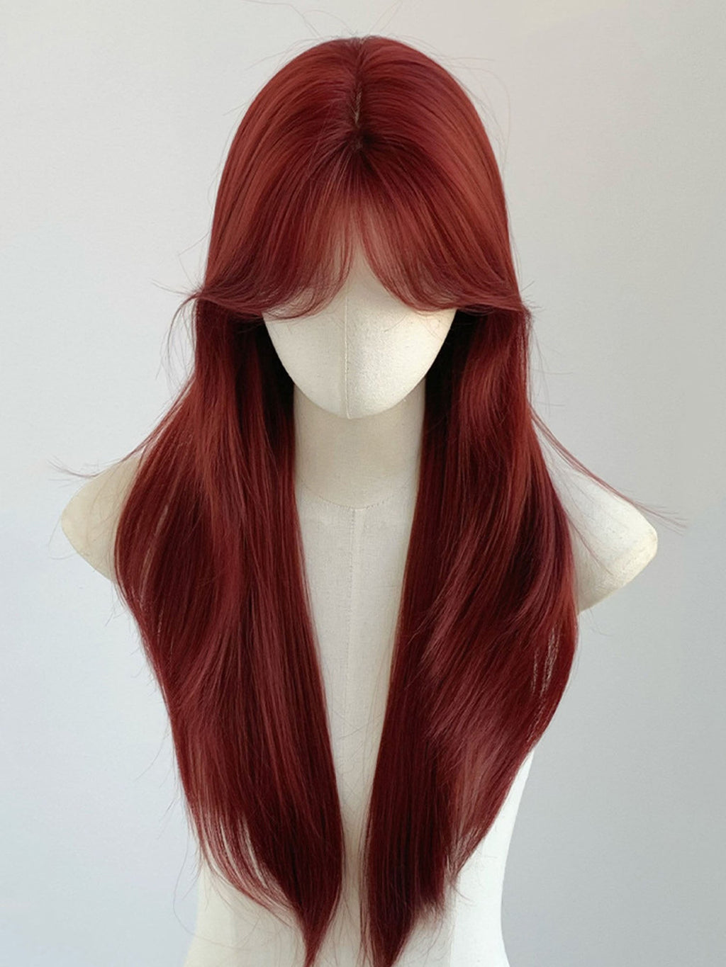26" Red Straight Fashion Synthetic Hair Wig QS028
