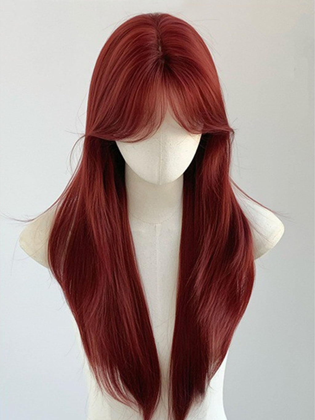 26" Red Straight Fashion Synthetic Hair Wig QS028