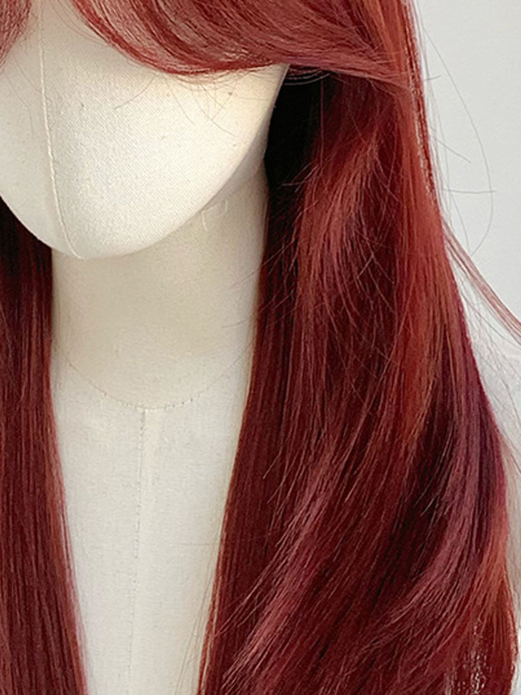 26" Red Straight Fashion Synthetic Hair Wig QS028