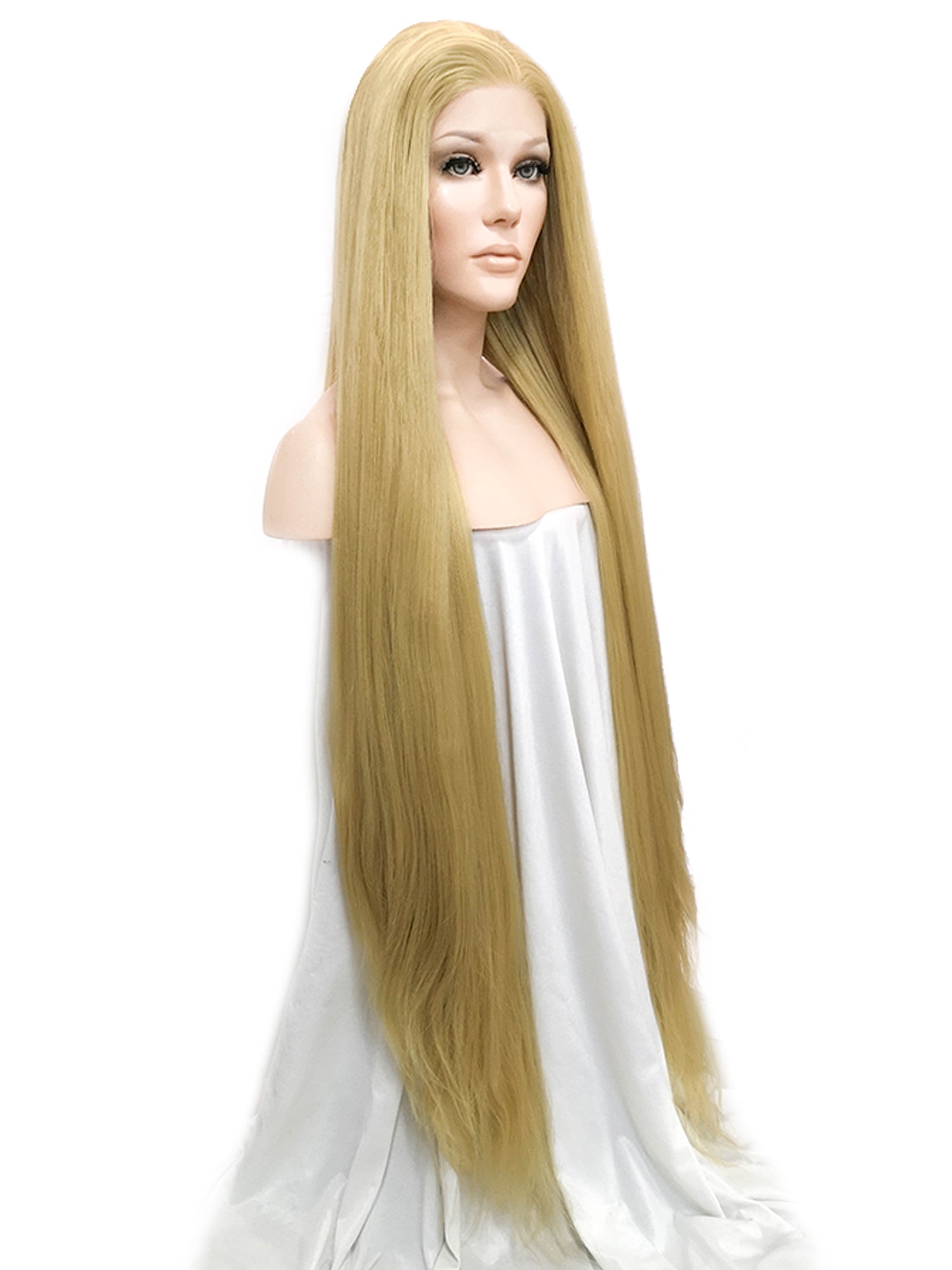 42" Blonde Yaki Lace Front Synthetic Wig 10059