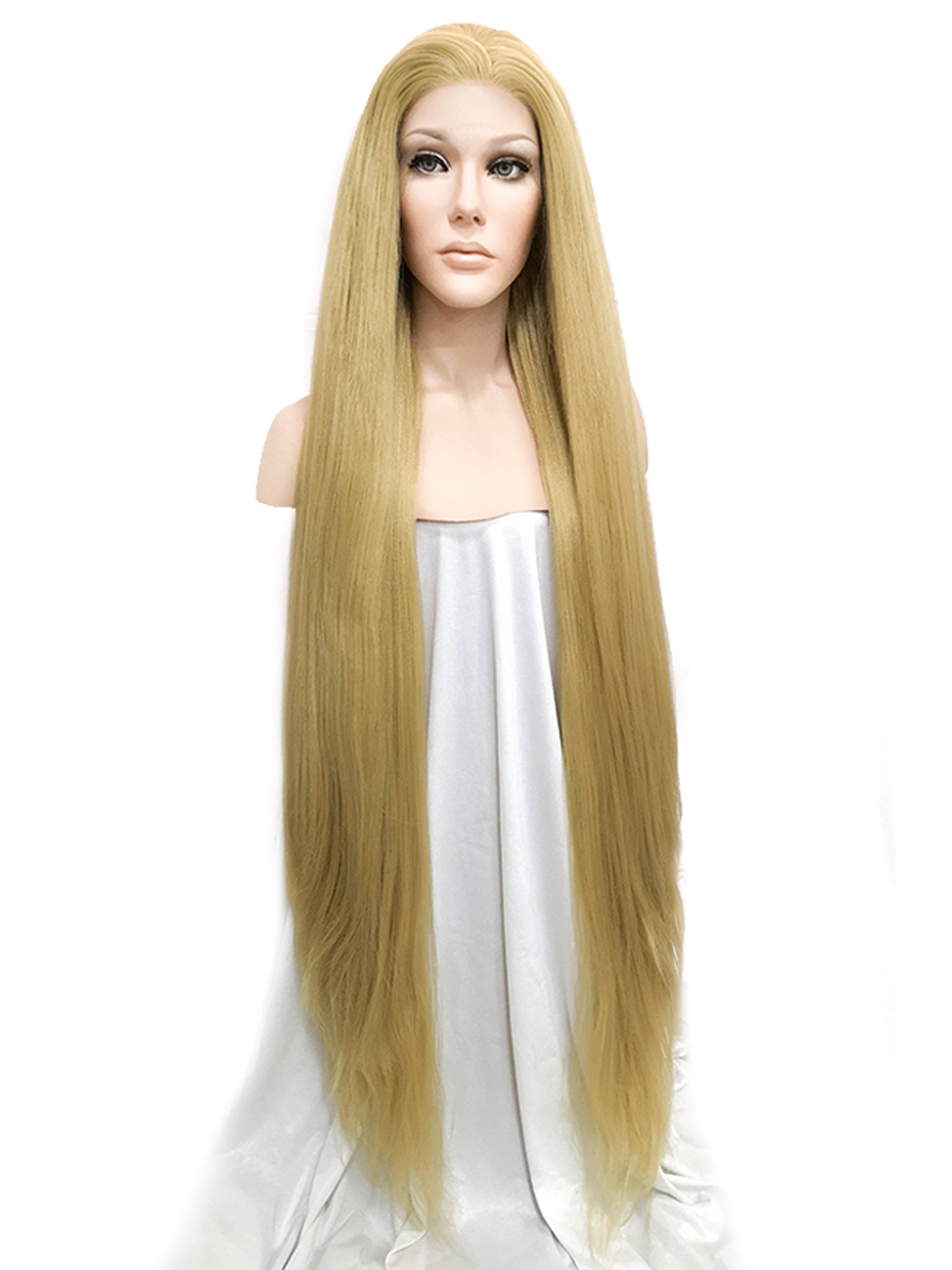 42" Blonde Yaki Lace Front Synthetic Wig 10059