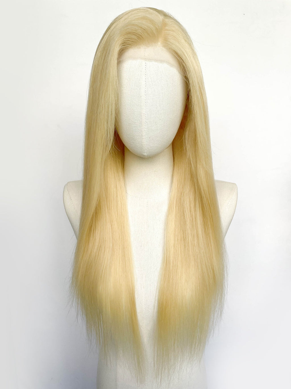 26" Long Straight Blonde Lace Top Remy Human Hair HHC030