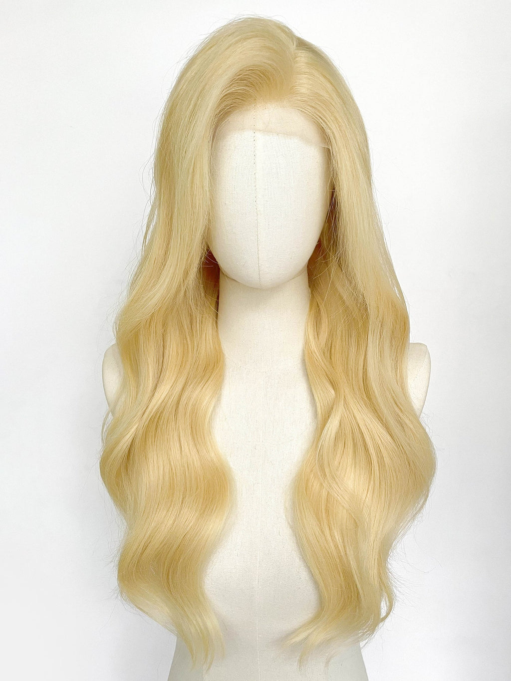 26" Long Straight Blonde Lace Top Remy Human Hair HHC030