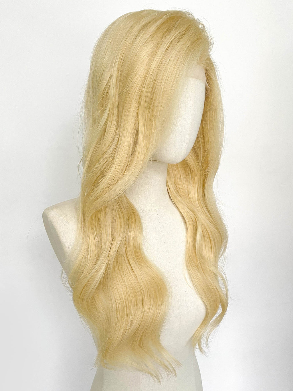 26" Long Straight Blonde Lace Top Remy Human Hair HHC030