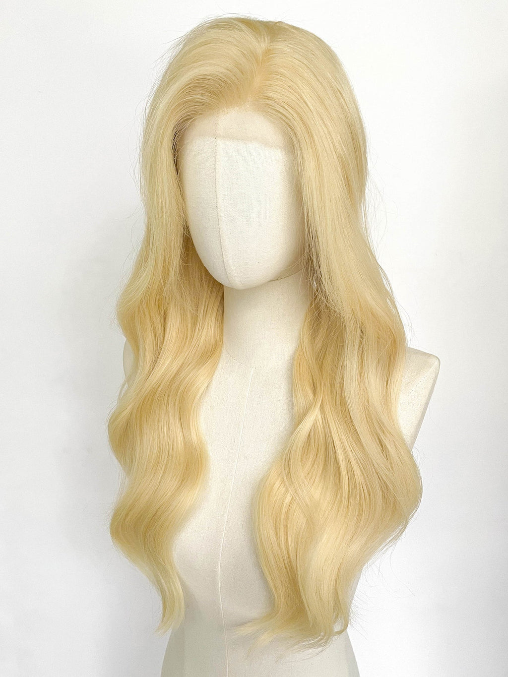 26" Long Straight Blonde Lace Top Remy Human Hair HHC030