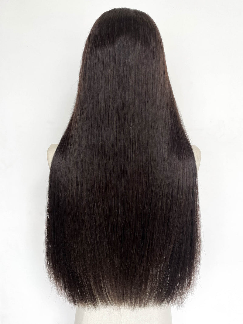 25" Long Straight Brunette Lace Front Remy Human Hair HHC037