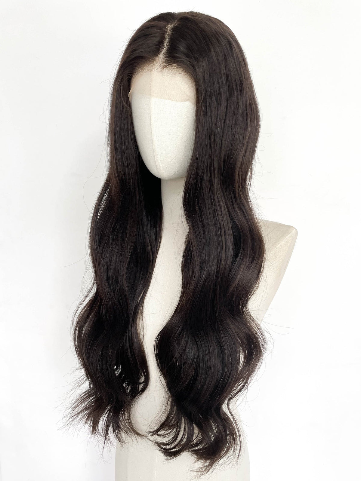 25" Long Straight Brunette Lace Front Remy Human Hair HHC037