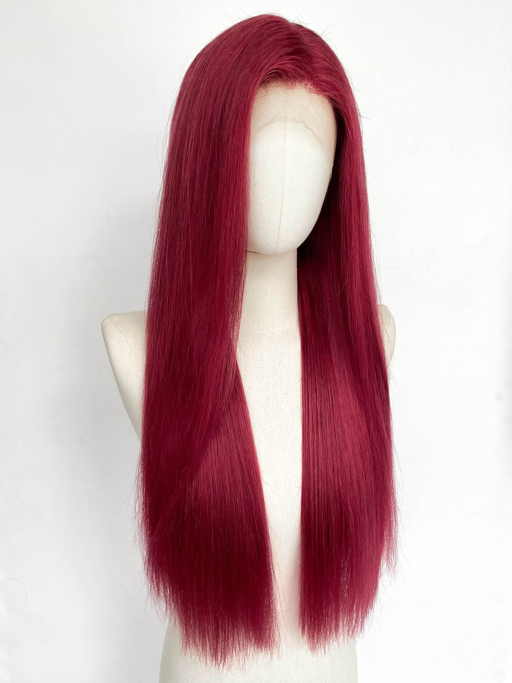 27" Long Straight Red Lace Top Remy Human Hair HHC042