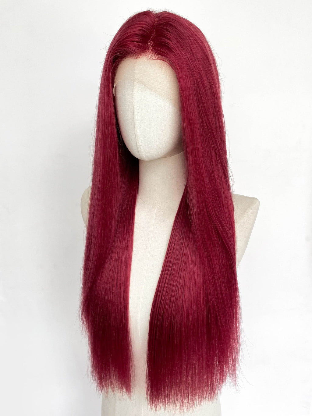 27" Long Straight Red Lace Top Remy Human Hair HHC042