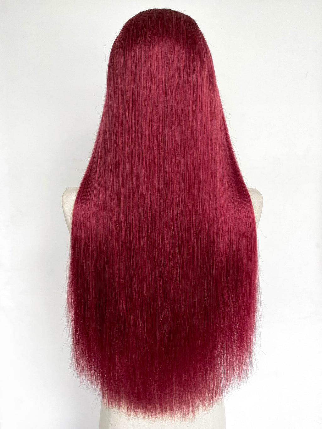 27" Long Straight Red Lace Top Remy Human Hair HHC042