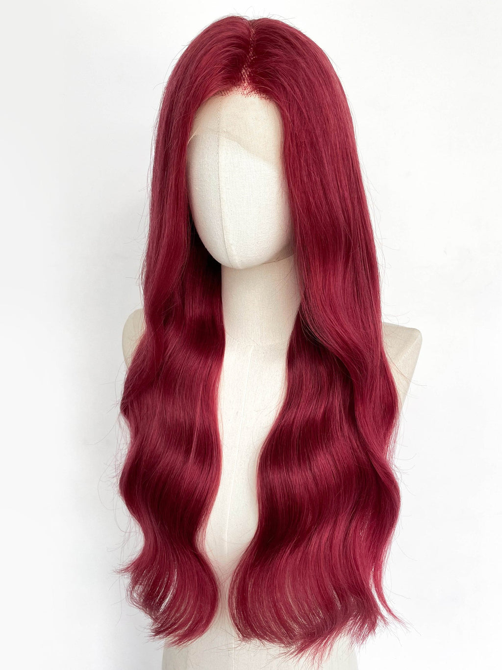 27" Long Straight Red Lace Top Remy Human Hair HHC042
