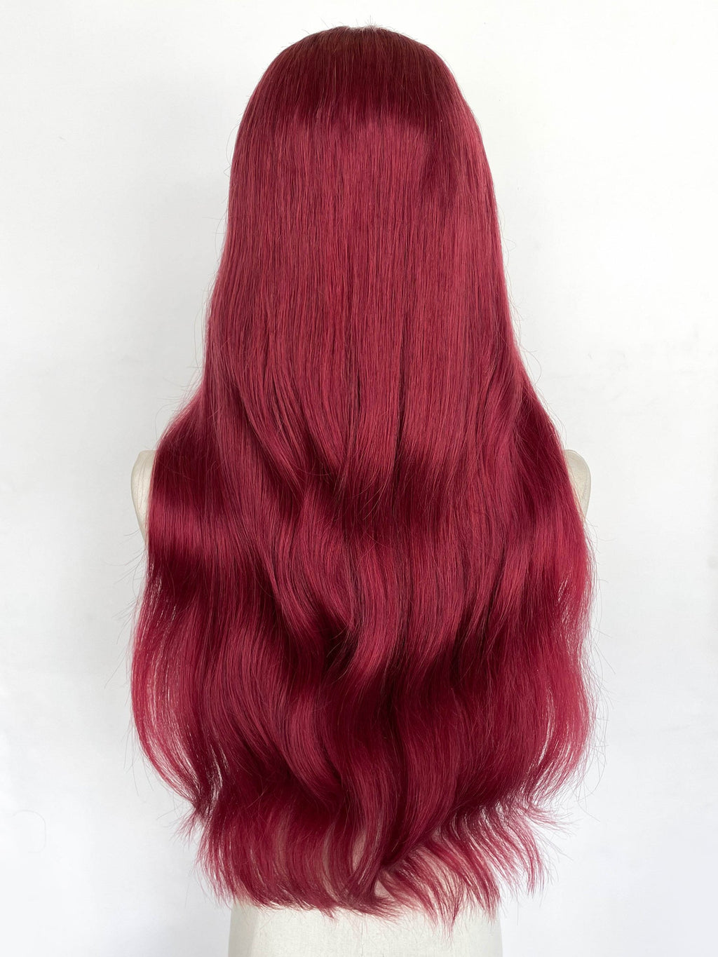 27" Long Straight Red Lace Top Remy Human Hair HHC042