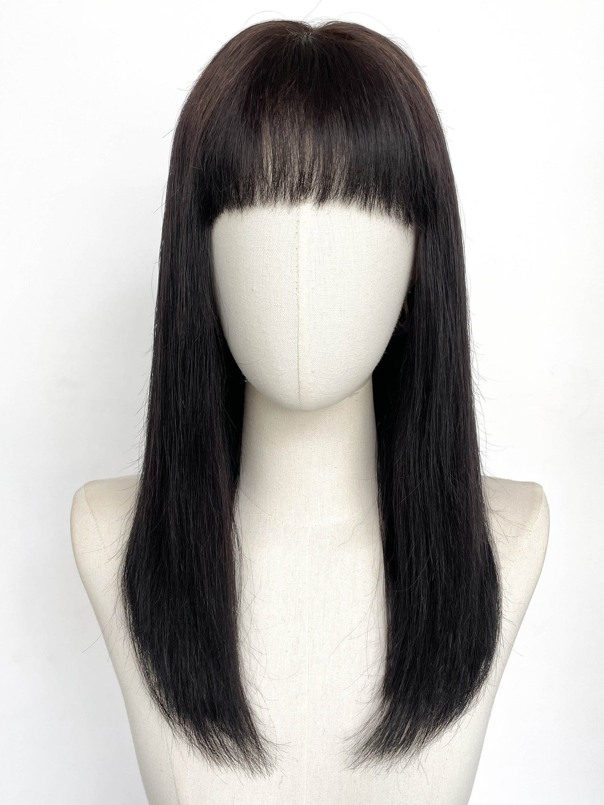 16" Long Straight Black Full Lace Remy Human Hair HHC111