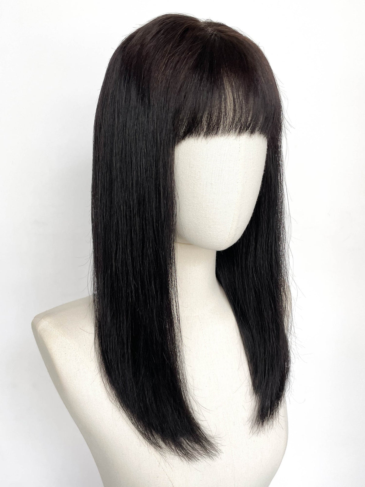 16" Long Straight Black Full Lace Remy Human Hair HHC111