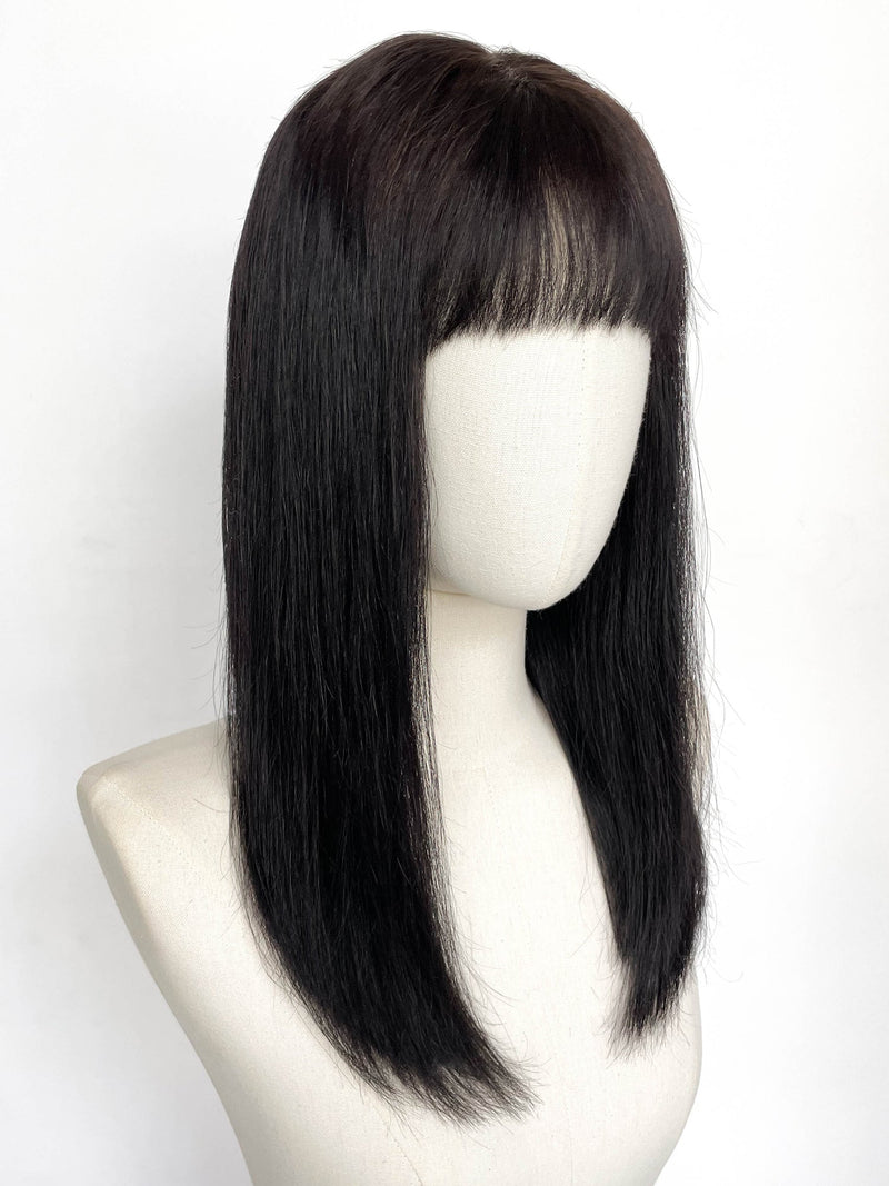 16" Long Straight Black Full Lace Remy Human Hair HHC111