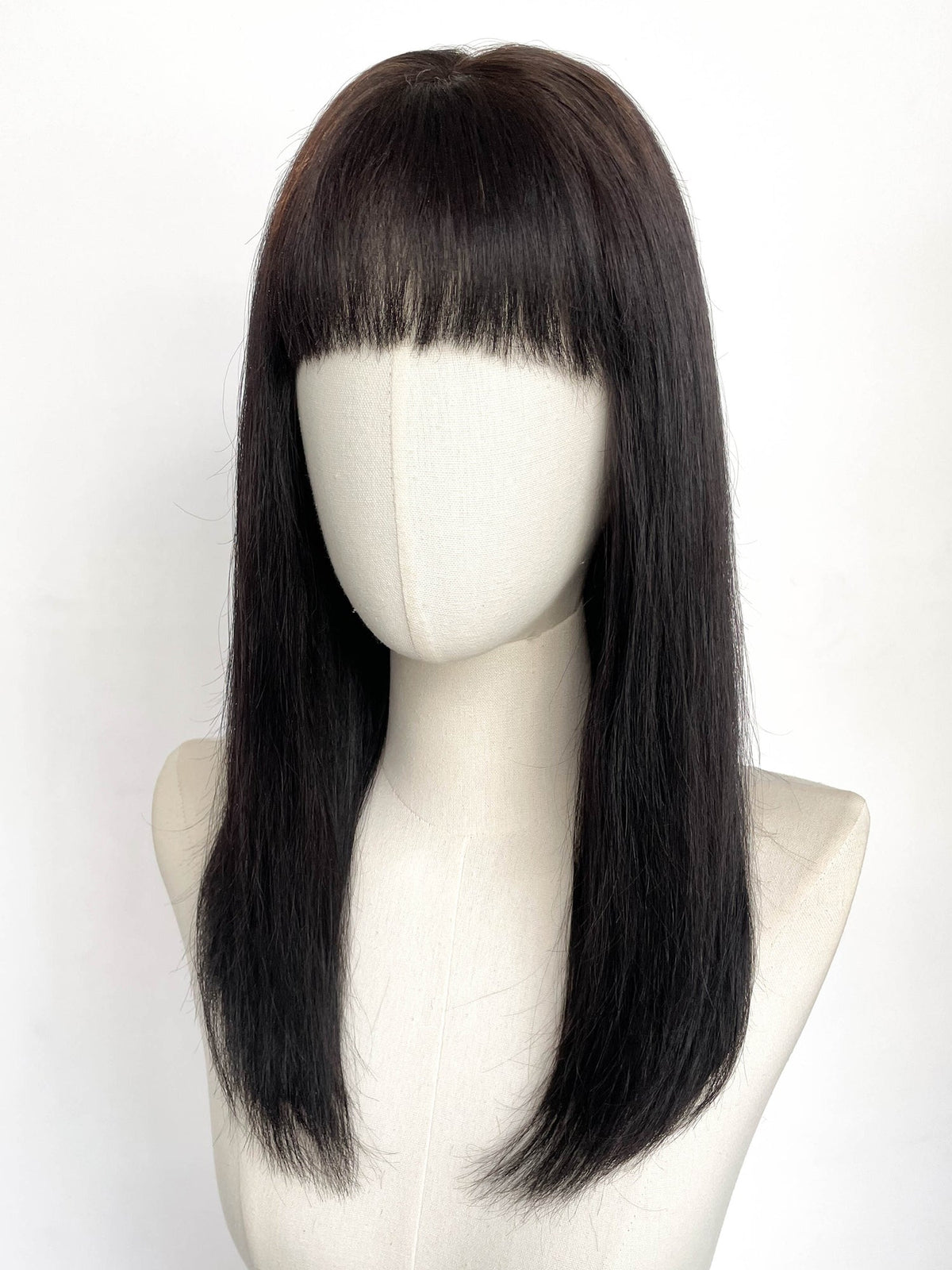 16" Long Straight Black Full Lace Remy Human Hair HHC111