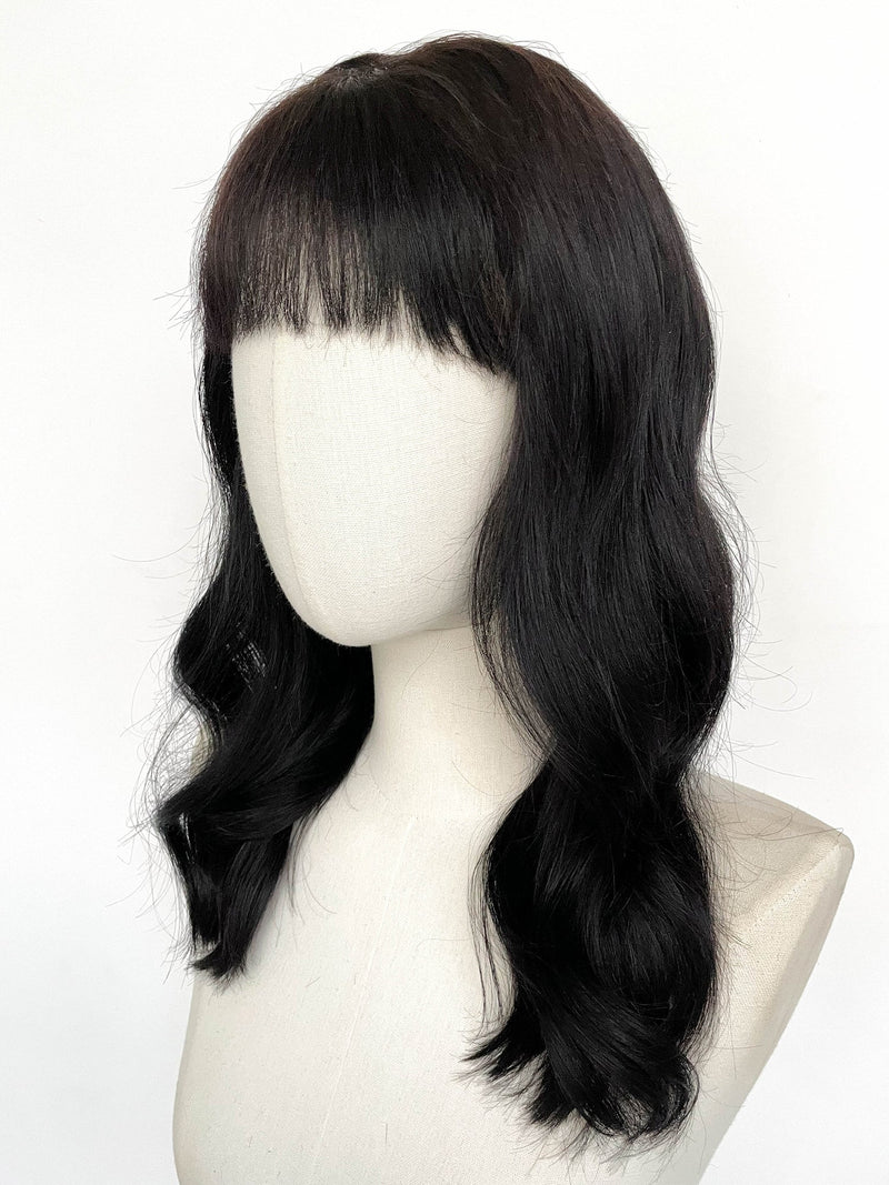 16" Long Straight Black Full Lace Remy Human Hair HHC111