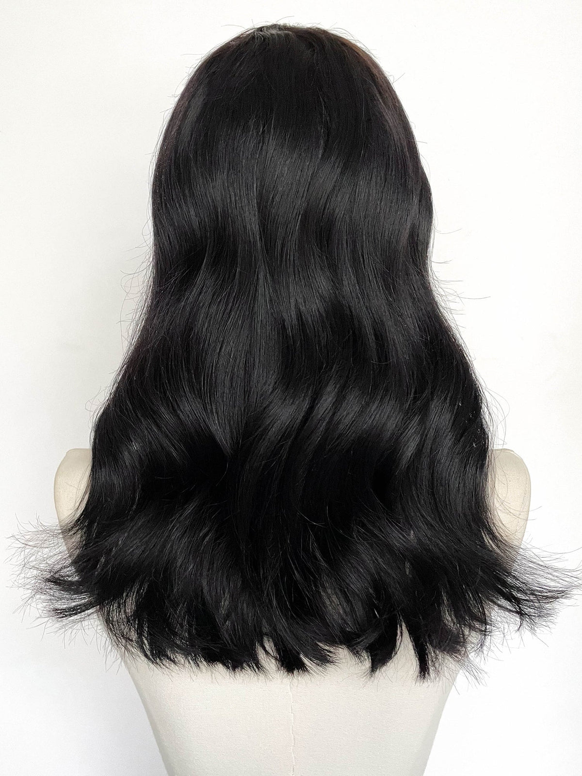 16" Long Straight Black Full Lace Remy Human Hair HHC111