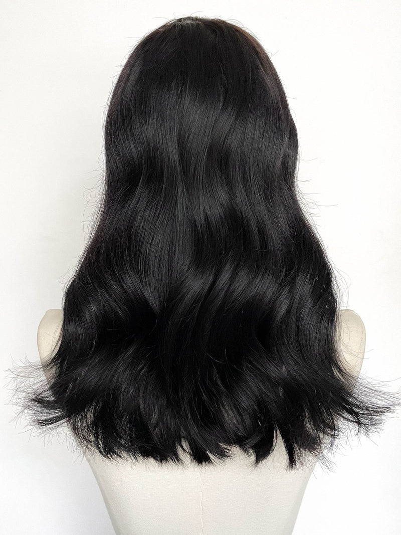 16" Long Straight Black Full Lace Remy Human Hair HHC111