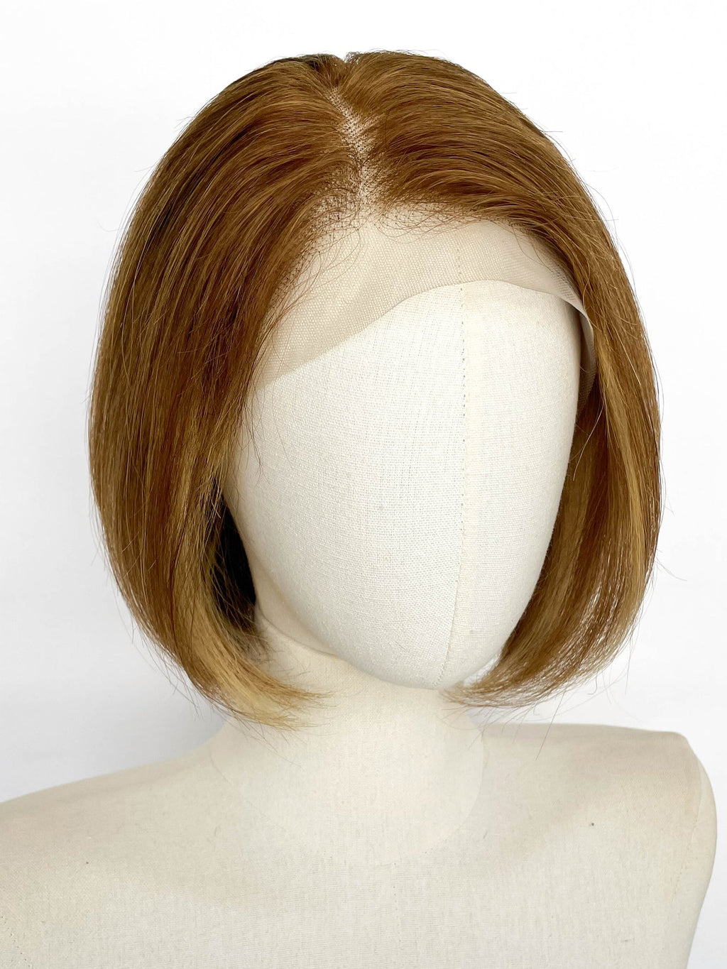 10" Short Straight Brown Mixed Blonde Lace Top Remy Human Hair HHC198