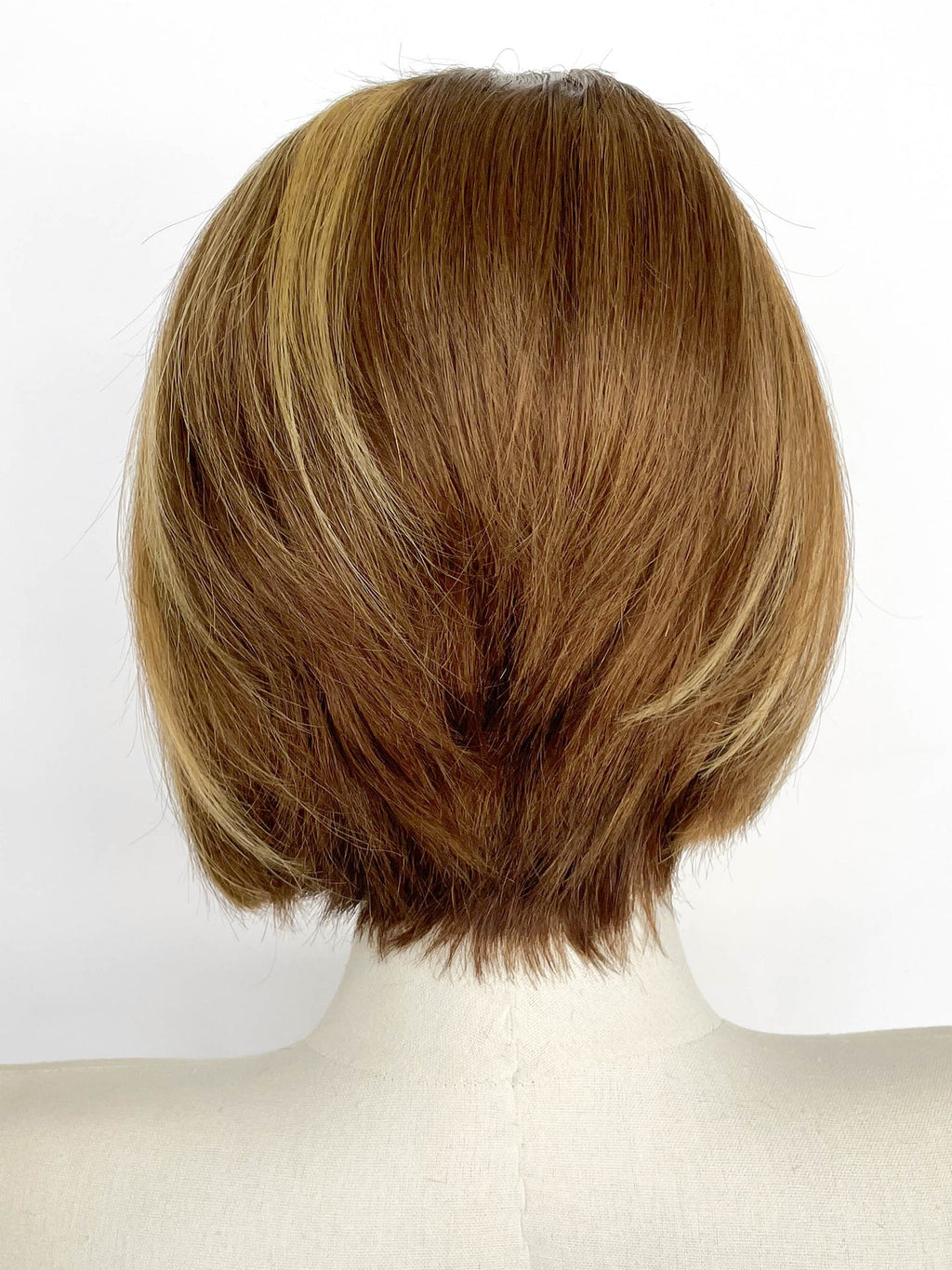 10" Short Straight Brown Mixed Blonde Lace Top Remy Human Hair HHC198