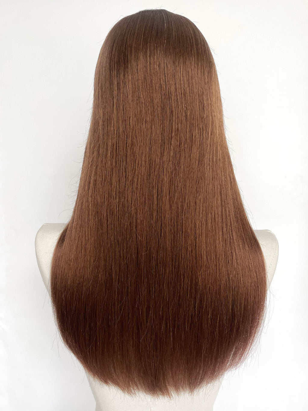 19" Long Straight Coffee Brown Lace Top Remy Human Hair HHC201