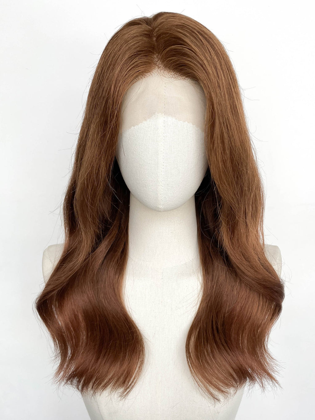 19" Long Straight Coffee Brown Lace Top Remy Human Hair HHC201