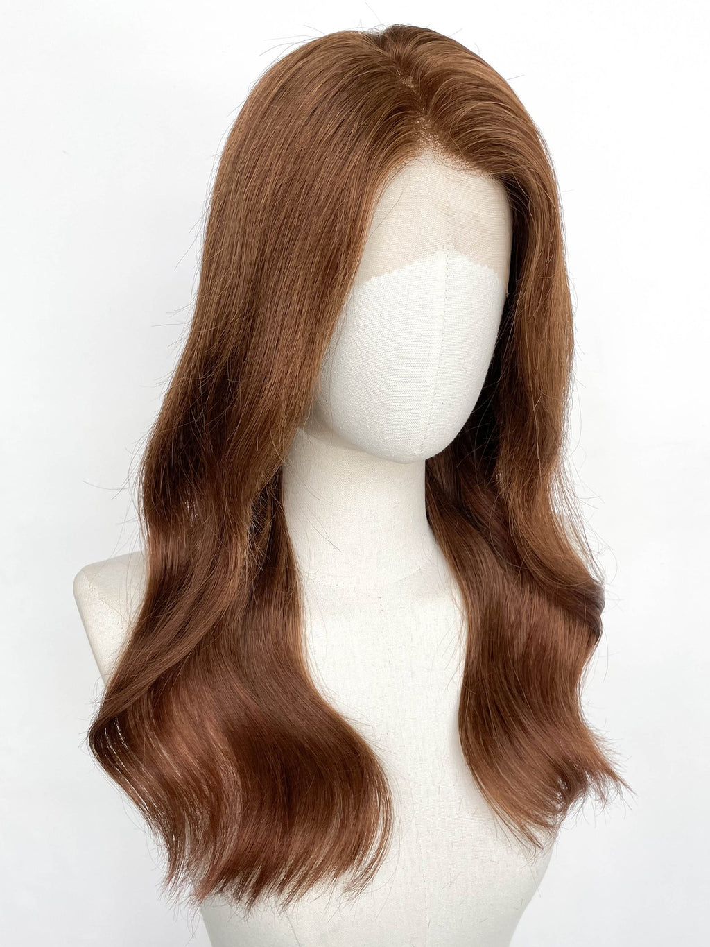 19" Long Straight Coffee Brown Lace Top Remy Human Hair HHC201