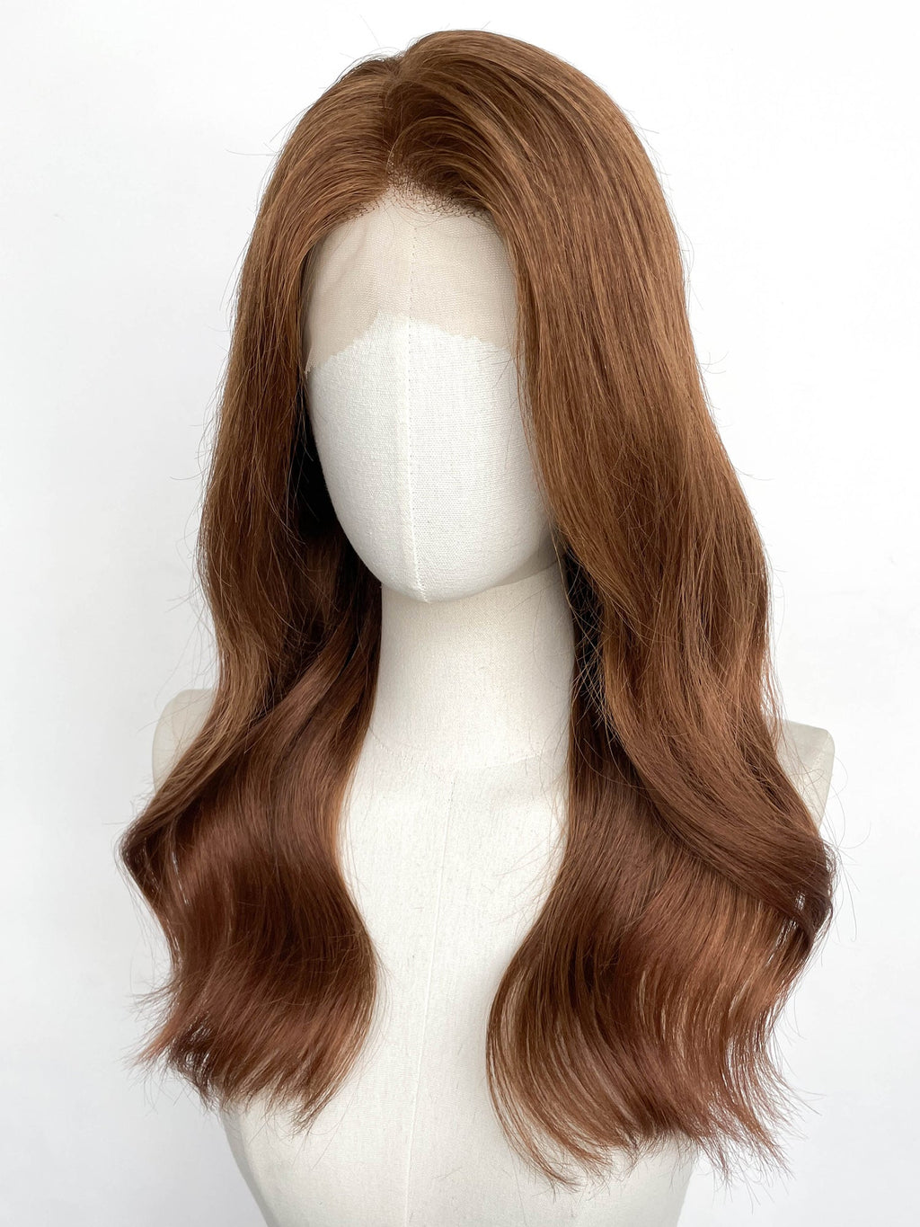 19" Long Straight Coffee Brown Lace Top Remy Human Hair HHC201