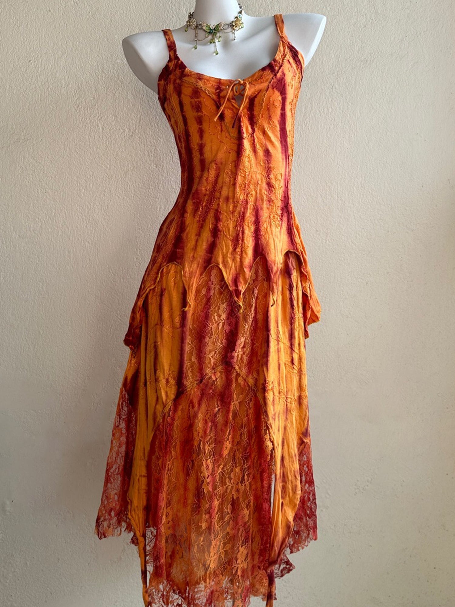 Nepal Handmade Tie-Dye Hippie Boho Maxi Dress XC007
