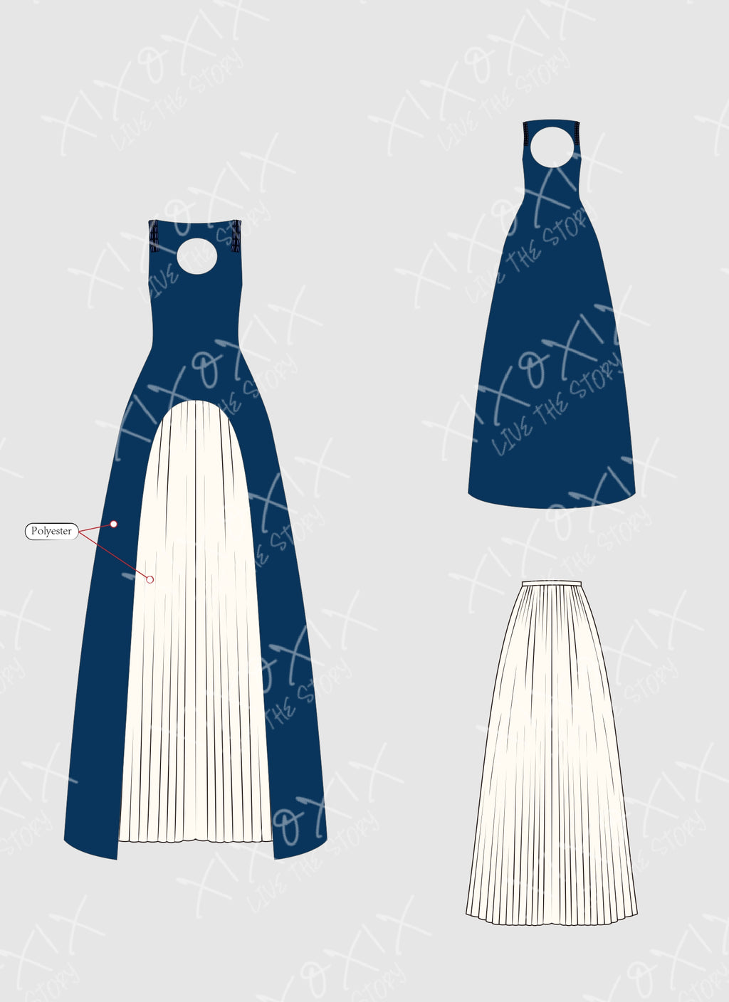 Game of Thrones Daenerys Targaryen Pleated Hollow Out Gown Cosplay Costume CO103