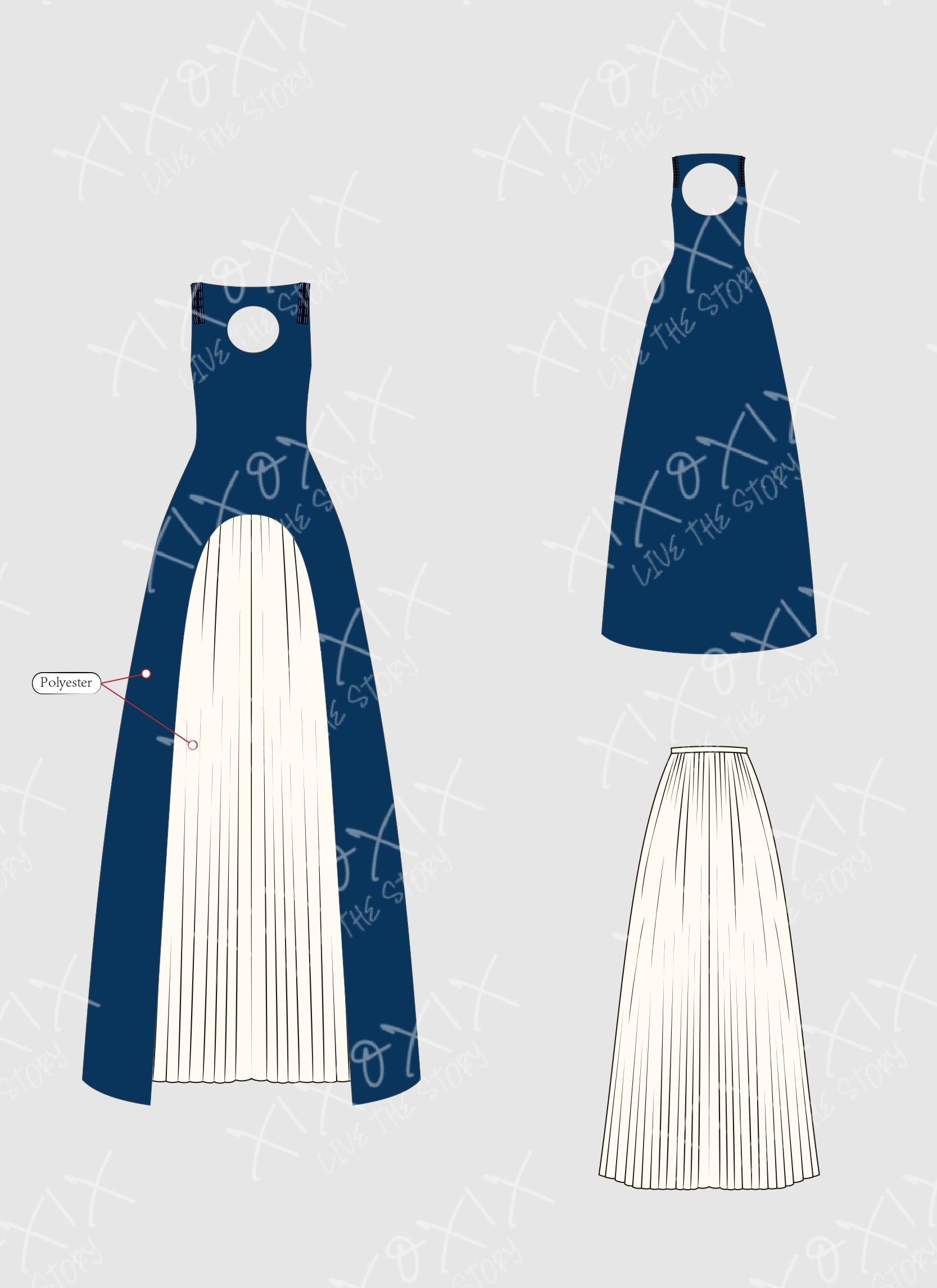 Game of Thrones Daenerys Targaryen Pleated Hollow Out Gown Cosplay Costume CO103