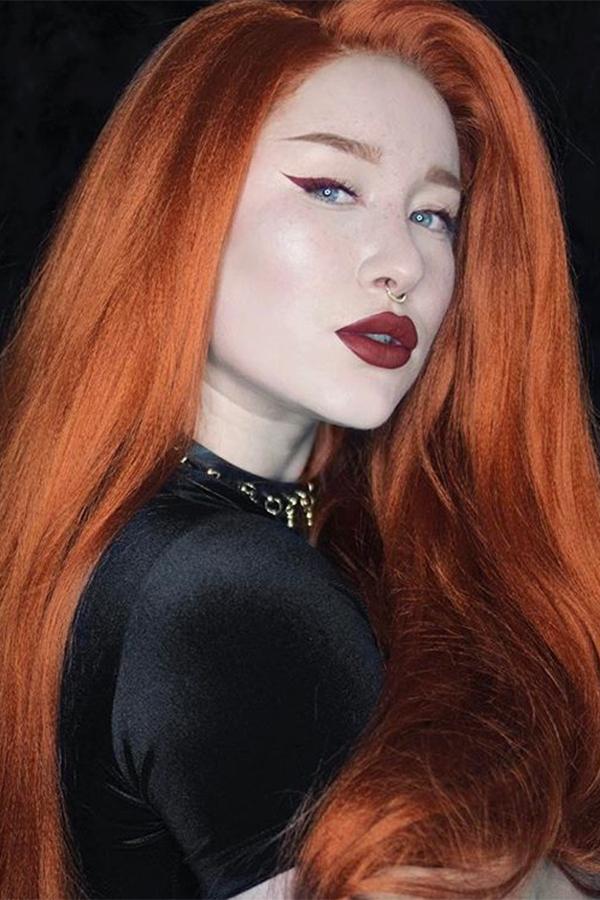30" Auburn Yaki Lace Front Wig 10009 - StarLite Hair