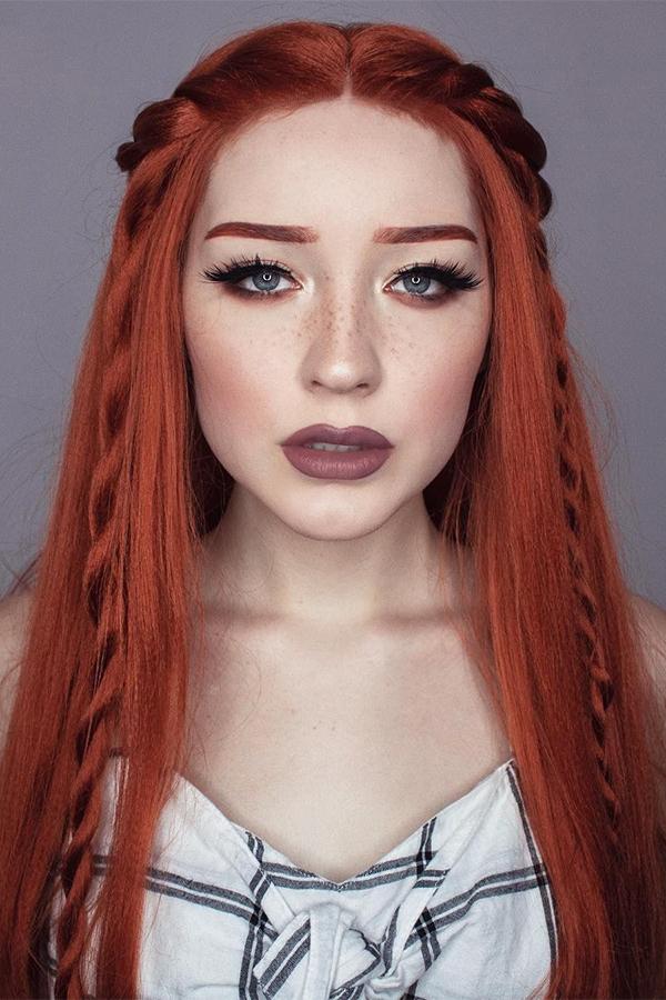 30" Auburn Yaki Lace Front Wig 10009 - StarLite Hair