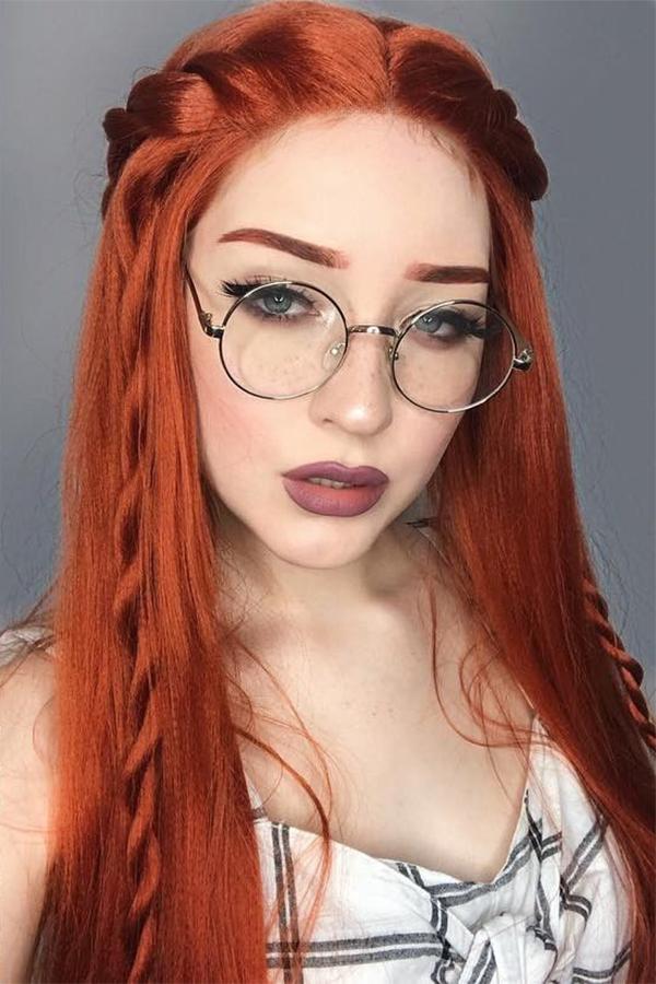 30" Auburn Yaki Lace Front Wig 10009 - StarLite Hair