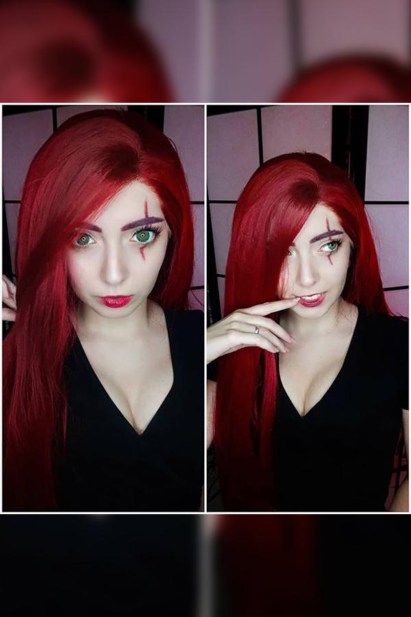 30" Dark Red Yaki Lace Front Synthetic Wig 10010