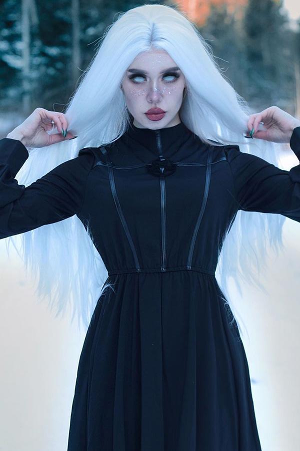 30" Pure White Yaki Lace Front Synthetic Wig 10011