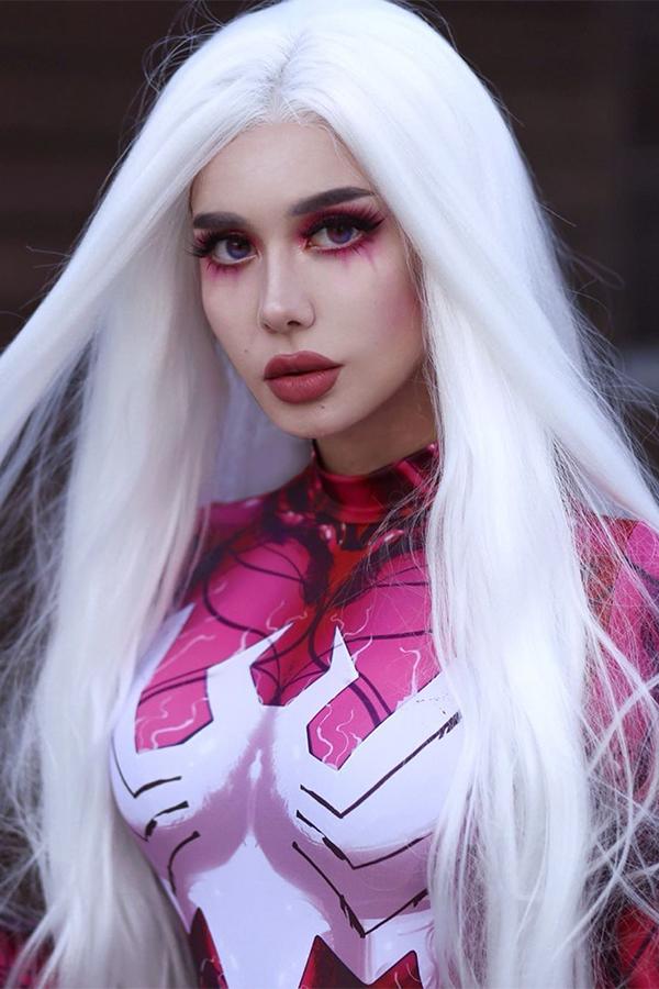 30" Pure White Yaki Lace Front Synthetic Wig 10011 - StarLite Hair