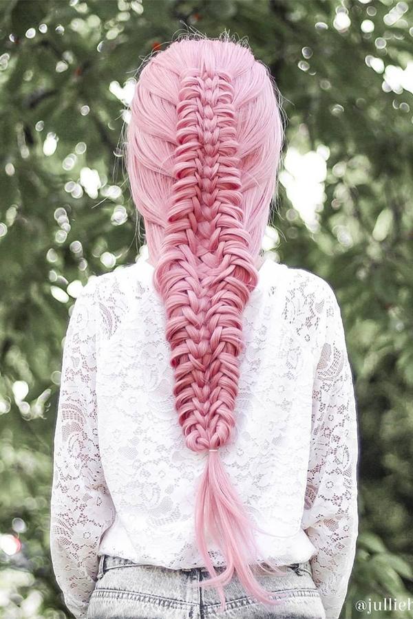 28" Light Pink Lace Front Synthetic Wig 10139 - StarLite Hair