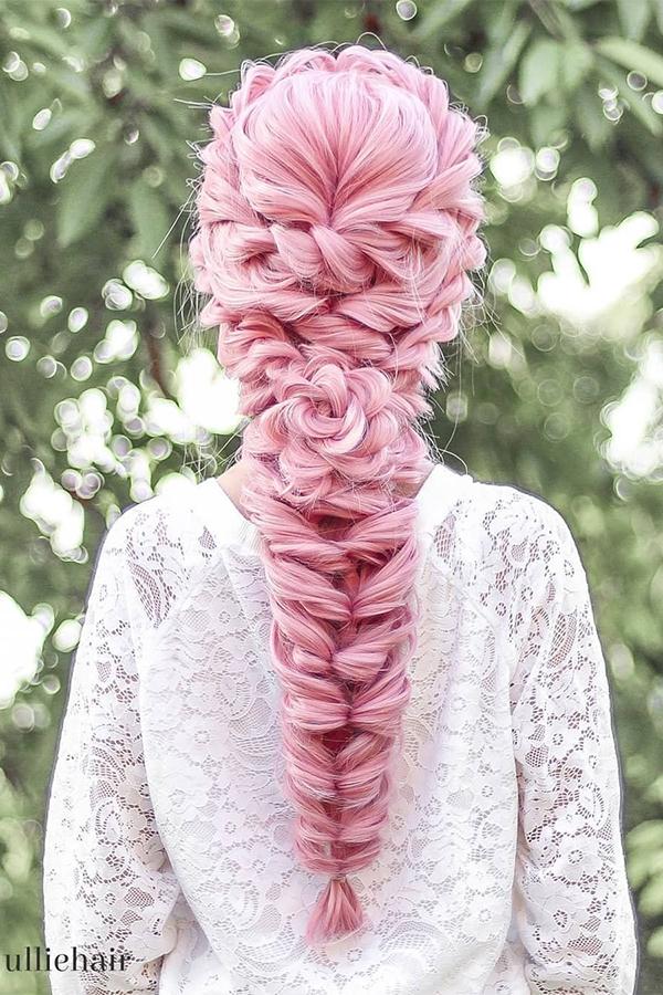 28" Light Pink Lace Front Synthetic Wig 10139 - StarLite Hair