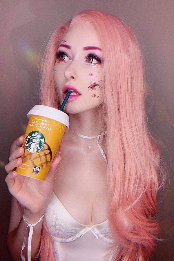 28" Light Pink Lace Front Synthetic Wig 10139 - StarLite Hair