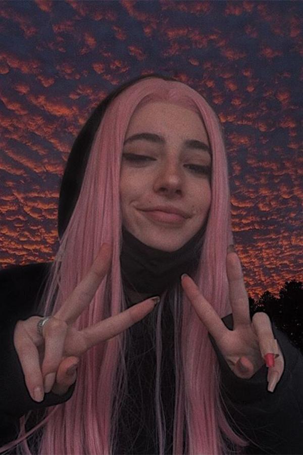 28" Light Pink Lace Front Synthetic Wig 10139