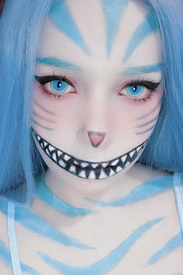 30" Light Blue Lace Front Synthetic Wig 10187