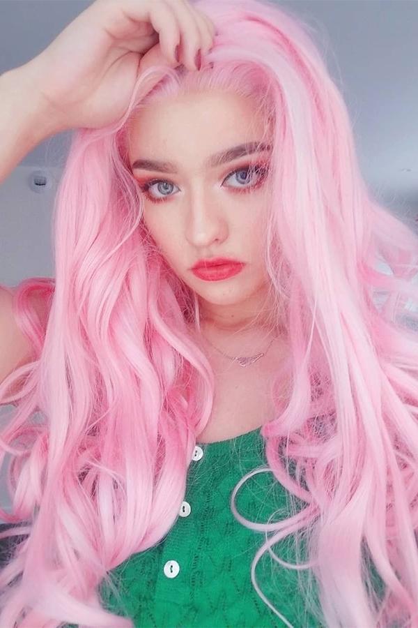 26" Pink Lace Front Synthetic Hair Wig 20200 - StarLite Hair