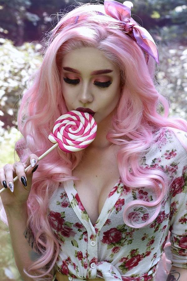26" Pink Lace Front Synthetic Hair Wig 20200 - StarLite Hair