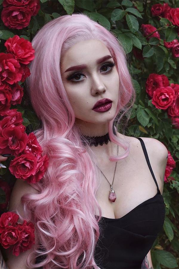 26" Pink Lace Front Synthetic Hair Wig 20200 - StarLite Hair