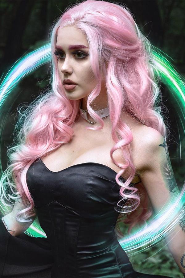 26" Pink Lace Front Synthetic Hair Wig 20200 - StarLite Hair